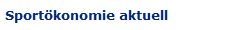 Sport�konomie aktuell